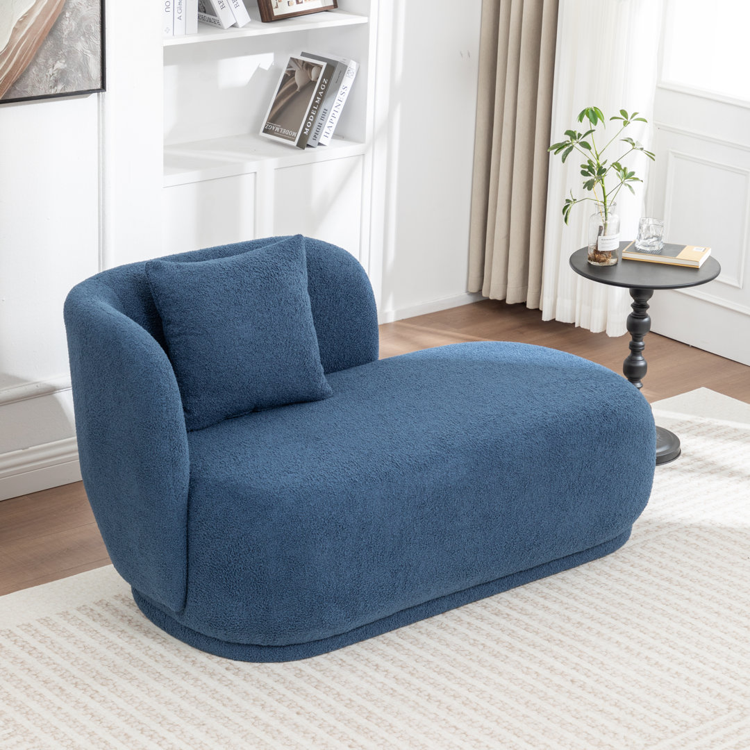 Faux Fur Upholstered Chaise Lounge Chair